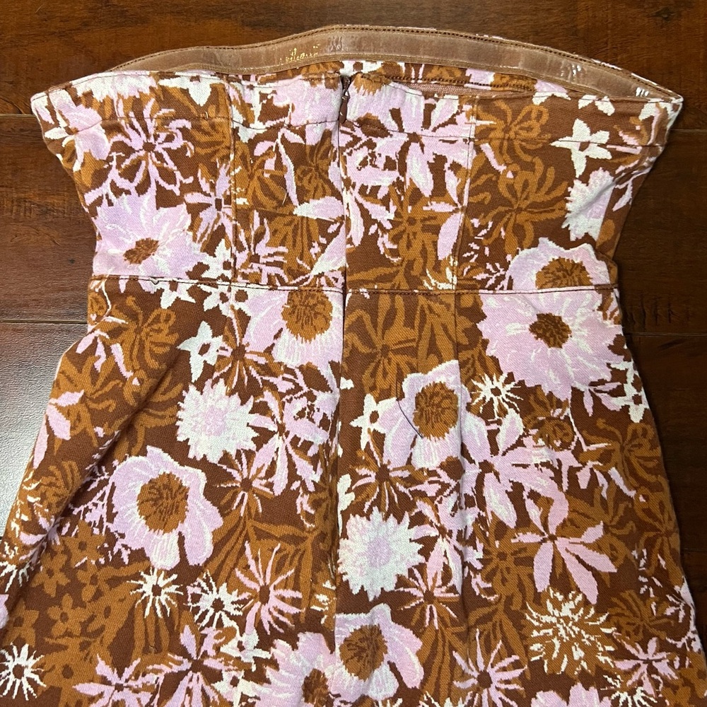 Anthropologie Brown and White Floral Jumpsuit - Picture 8 of 13